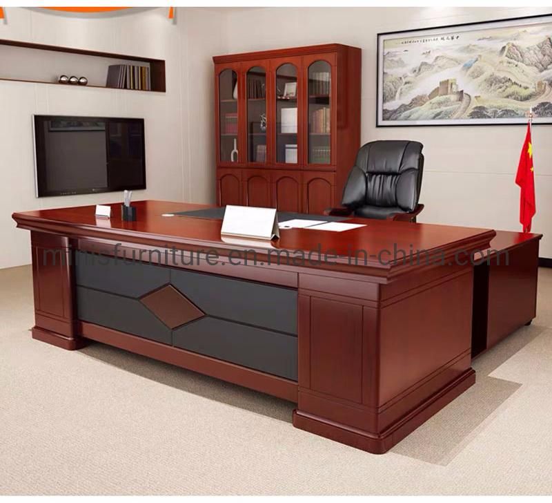 (M-OD1157) 2021 China Factory Latest Office Furniture Leader MDF Desk with Side Cabinet