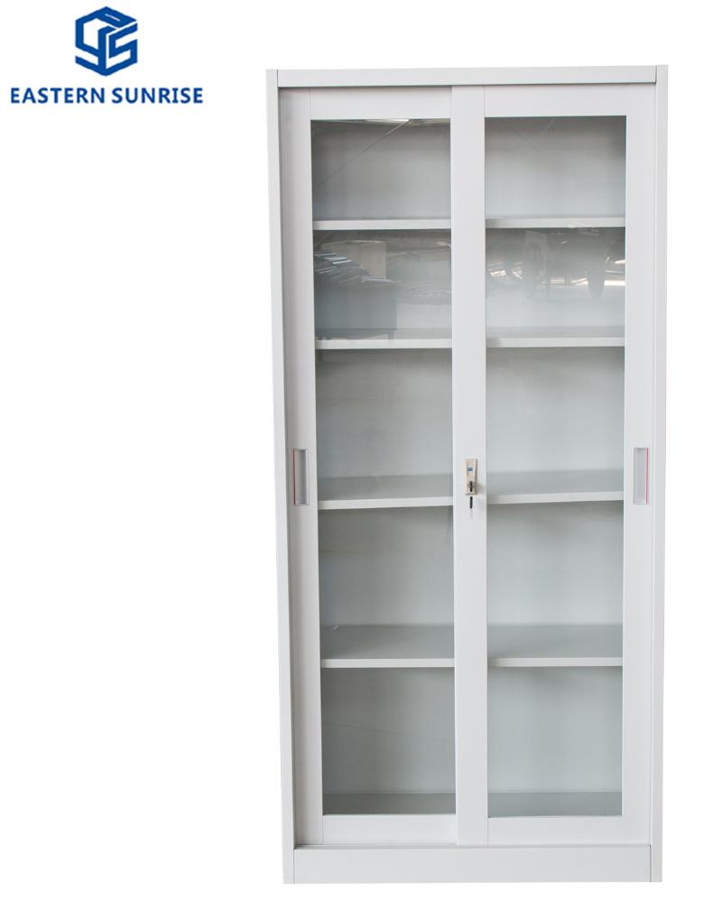 Colorful Metal Office Storage Cabinet with Sliding Glass Door