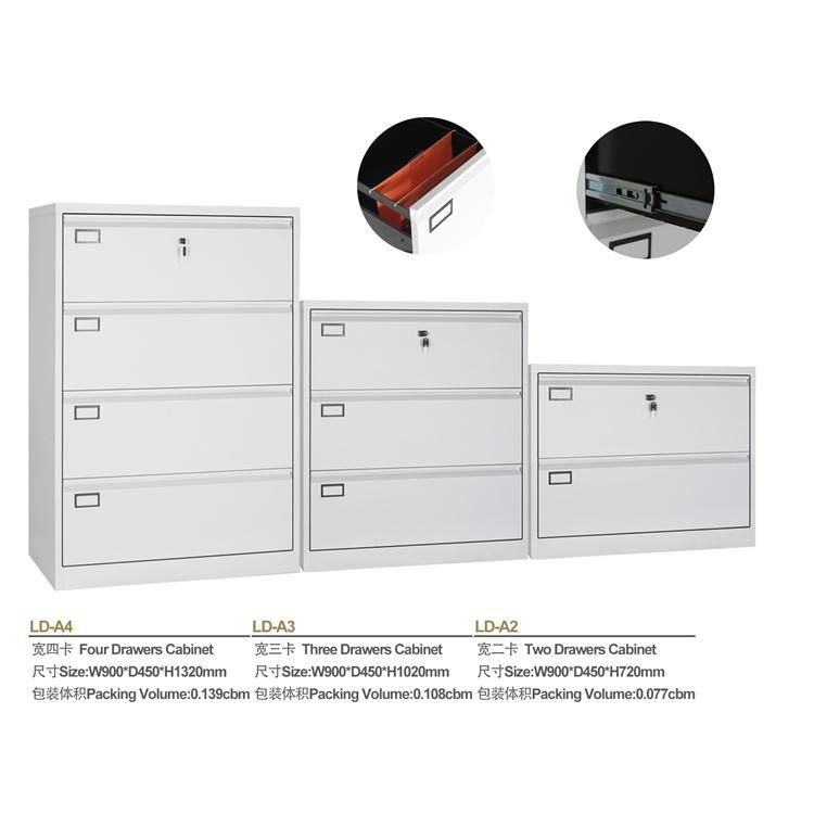 Factory Production 2 3 4 Drawer Locking Lateral File Cabinet Office Furniture Drawers Cabinet Ld-A2
