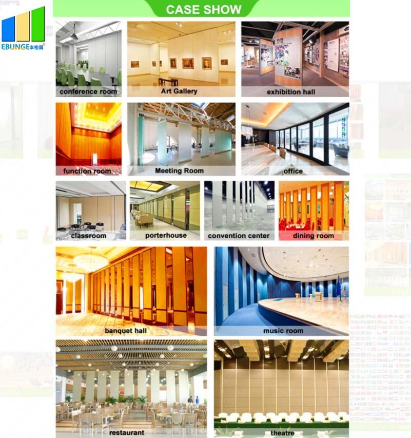 Ebunge Double Glass Movable Partition Soundproof Sliding Glass Partition Wall