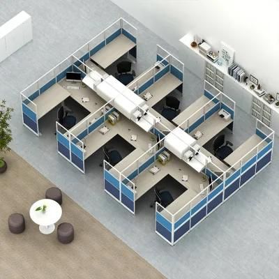 Modern Design Cubicle Office Workstation Furniture 6 Person Work Station