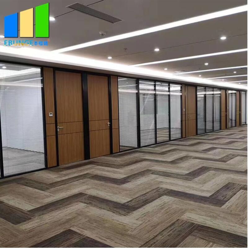 Full Feight Floor to Ceiling Partition Frosted Glass Partition Office