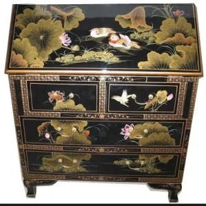 Antique Black Hand Painted Home Desk