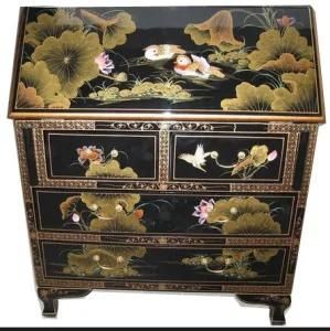 Antique Black Hand Painted Home Desk