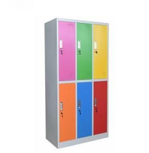 Kd Structure Office Gym Storage Colorful Steel or Iron 6 Door Locker
