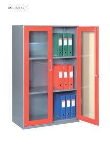Steel Storage Cabinet Office Furniture with Double Swinging Steel Framed Glass Doors Cabinet/File Cabinet for Japan Market