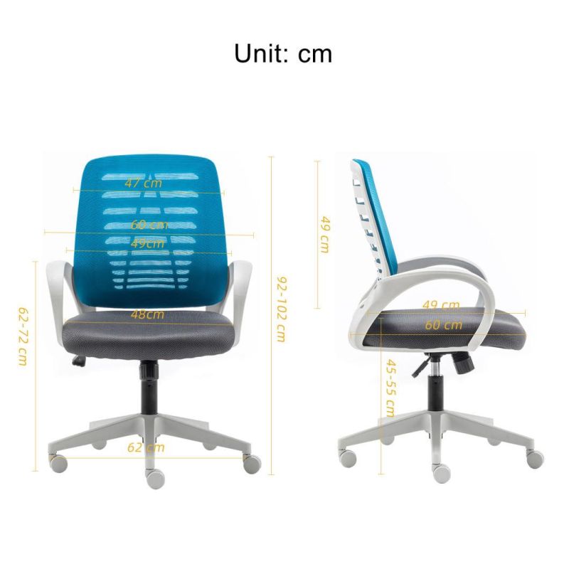 Factory Price Plastic Mesh Fabric Ergonomic Office Chairs Desk Chairs Waiting Rolling Conference Chairs for Meeting Room