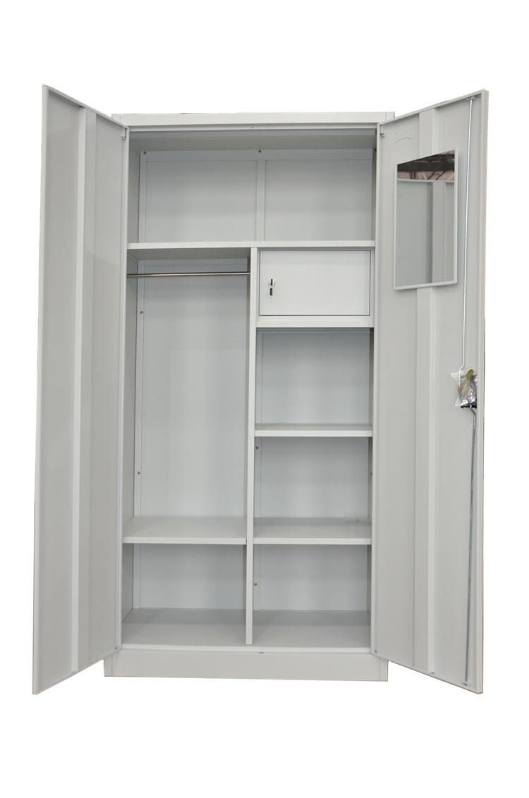 Hot Sale Office Furniture Metal Office 2 Door Cabinet Steel Cupboard with Mirror