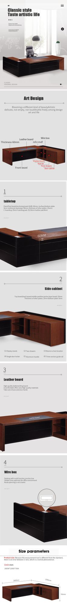 Hot Sale L Shaped Computer MDF Modern Executive Office Table