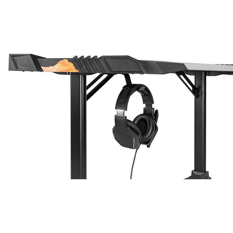 T-Shaped Gamer Gaming Computer Desk Gaming Table with LED Light