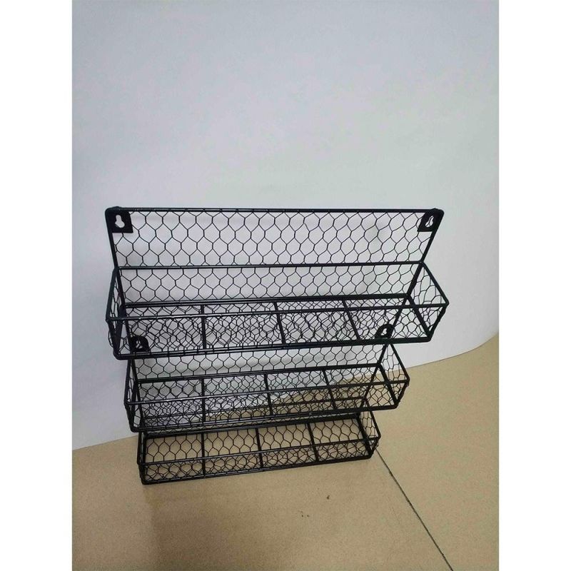 New Style Office Desktop Wire Metal Mesh 3 Compartment Stand Collection Rack Magazine Holder Desktop File Holder