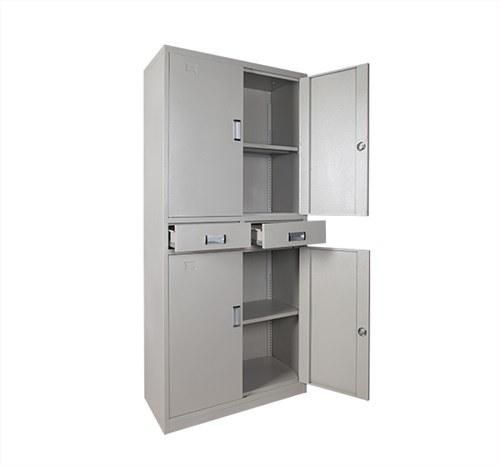 Double Door Wardrobe Design Metal Door Office Cupboard