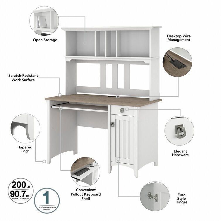 Nova Single Wooden Computer Staff Desk with Bookshelf