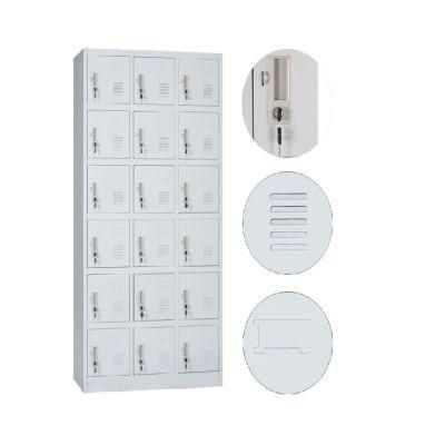 18 Doors Steel Lockable Lab Locker Employee Cabinet Storage