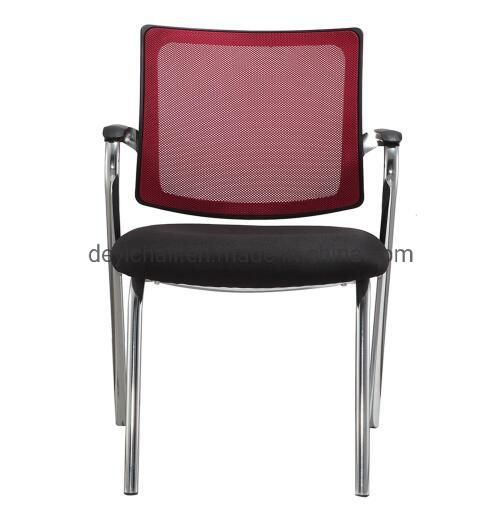 25 Tube 2.0mm Thickness Four Legs Frame with Armrest Medium Mesh Back Fabric Seat Conference Chair