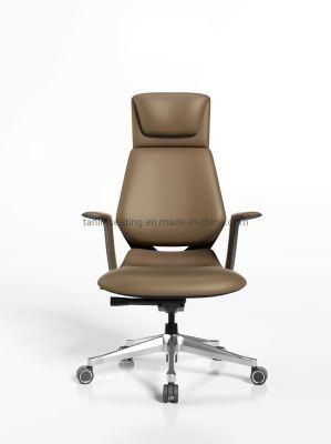 Double Backs Support Office Chair Top Genuine Leather Ergonomic Boss Chair