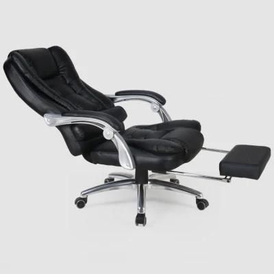 Adjust Footrest PU Leather Metal Frame Comfortable Boss Office Chair