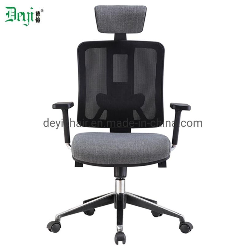 350mm Aluminum Base PU Castor Class 4 Gas Lift Sychronize Mechanism with Adjustable Arms and Headrest Chair