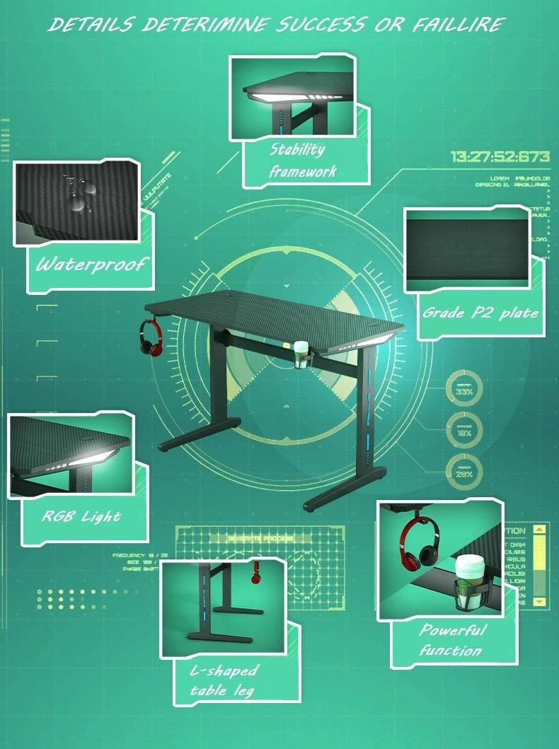 Elites Carbon Gaming Table Game PC Station Computer Gaming Desk for E-Sports