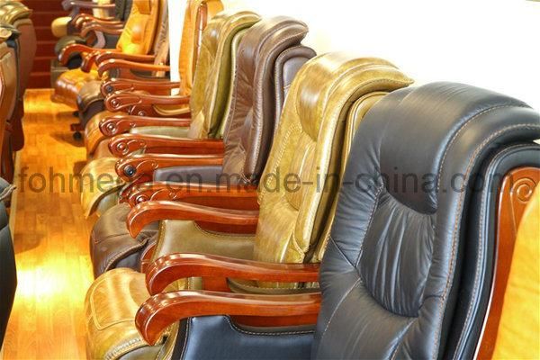 Luxury Leather Wood Reception Chair for Boardroom