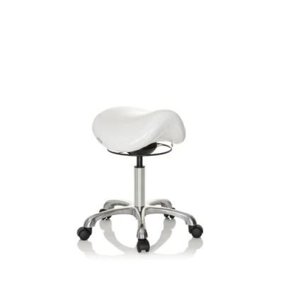 250mm Aluminum Base Nylon Castor Chromed Finished Class 4 Gas Lift Bonded Leather Upholstery Saddle Chair