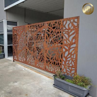 Outdoor Laser Cut Corten Steel Rusty Metal Panel and Screen