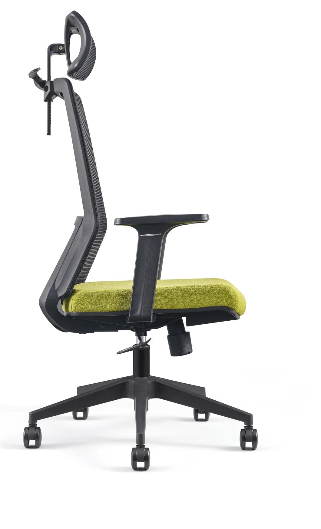 Exquisite Gray New Material and Fiber Frame Mesh Chairs with Adjustable Armrest Office Chairs