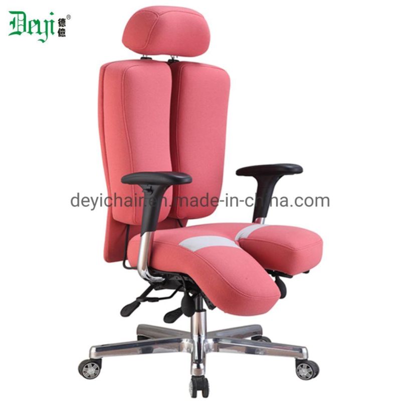 5 Lever Heavy Duty Mechanism with Height Adjustable PU Arms and Headrest 350mm Aluminum Base and Nylon Castor Chair