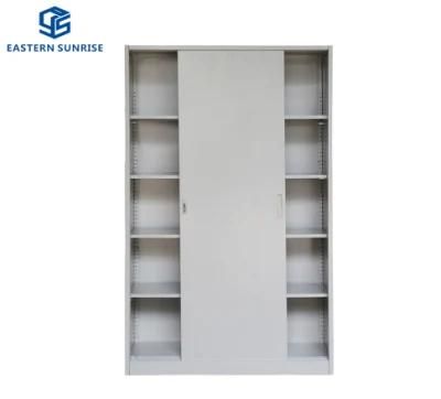 Large Space Office Bookcase Five Tiers Cupboard with Sliding Door