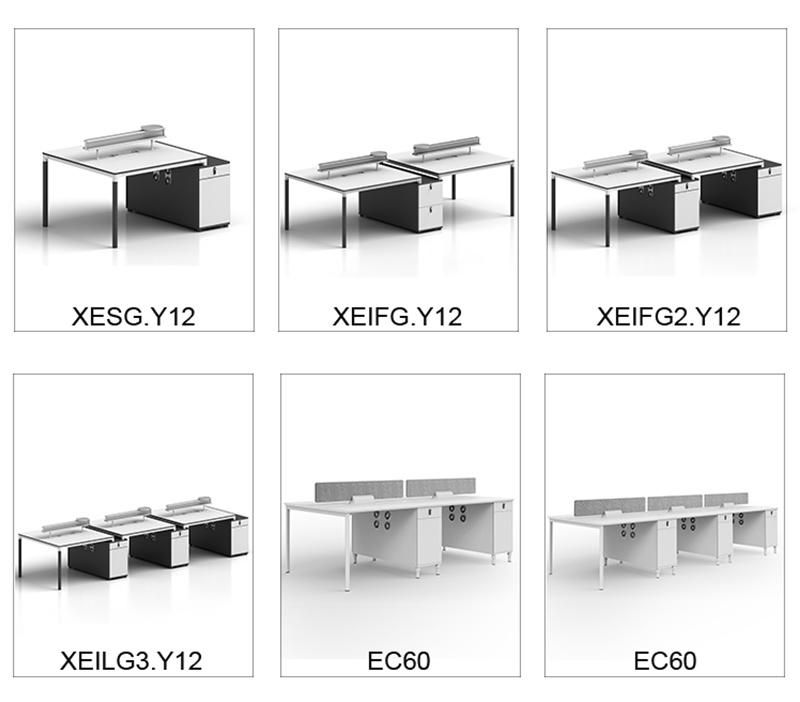 High Quality Modern White Office Computer Desk Six Seat Office Workststions