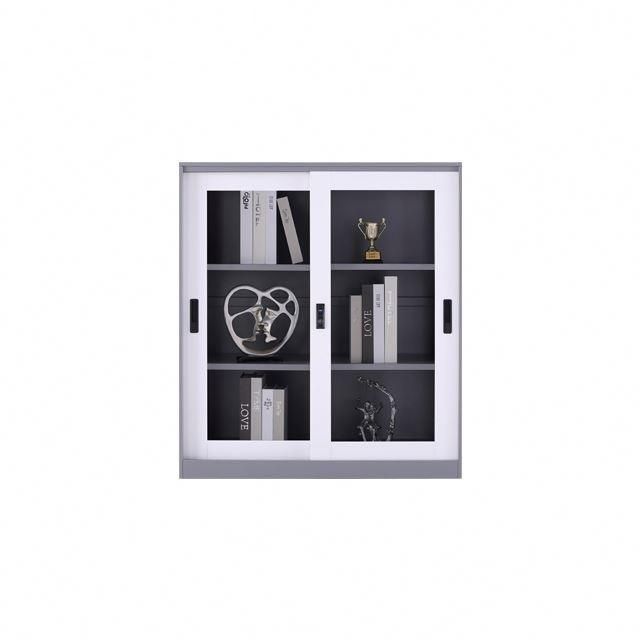 Office Cupboard Sliding Glass Door Book Cupboard with Adjustable Shelves