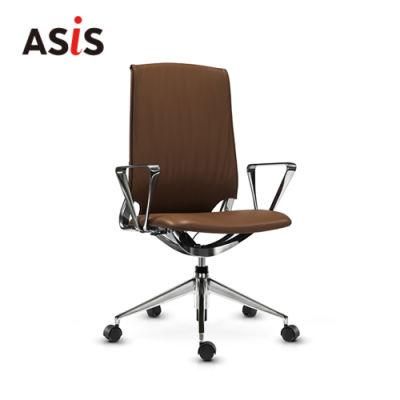 Asis Arco Chair MID Back Rolling Ergonomic Premium Quality Adjustable Swivel Genuine Leather Office Furniture