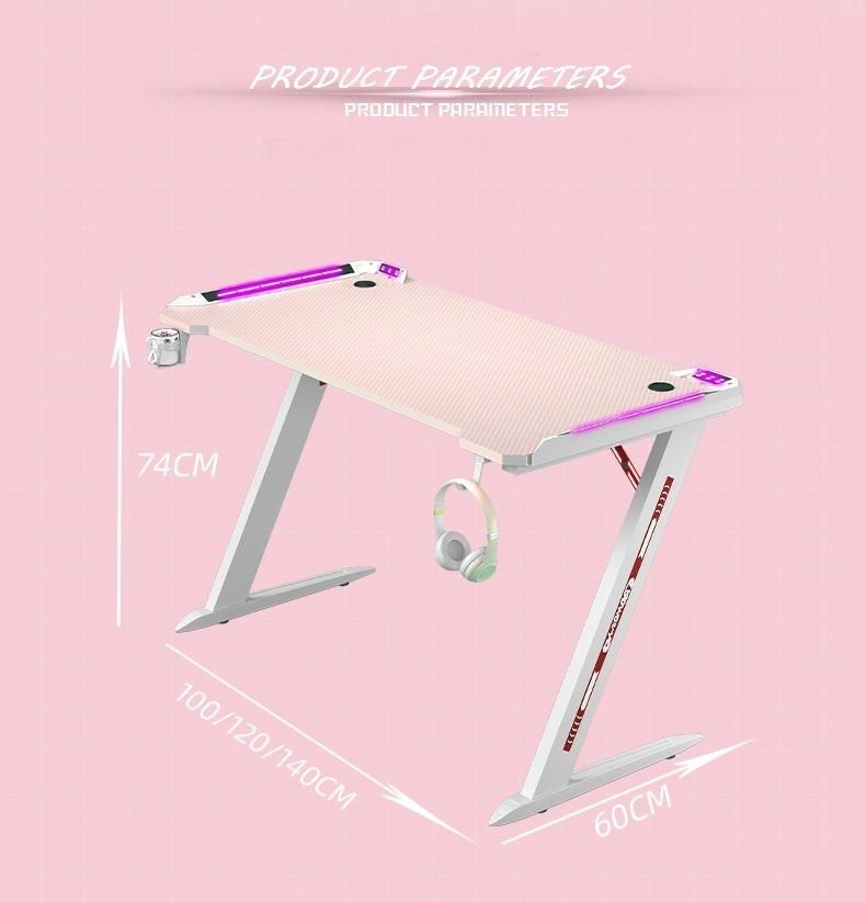 Elites Modern Style Furniture Pink Customize Color E-Sports Series Table Gaming Desk