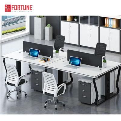 Wooden Office Cubicle Workstation 4 Person Modern Design for Sale