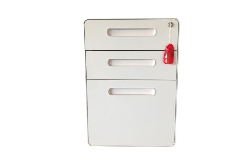 Office/School Use Colorful Steel Mobile Filing Cabinet with 3 Drawers