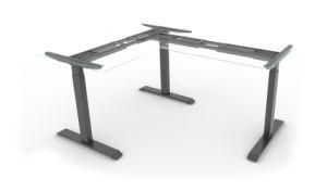 Three Columns Height Adjustable Standing Desk for 90 Degree Corner