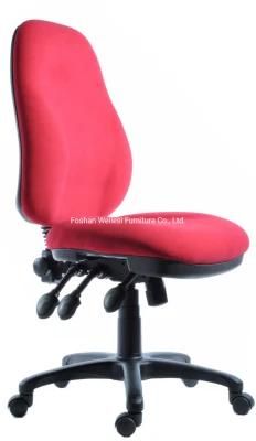 Three Lever Heavy Duty Functional Mechanism Red Color Nylon Caster Fabric Back Seat Executive Computer Office Chair