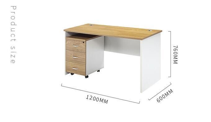 Metal Legs Modern Computer Desk with Drawers MDF Standing Table