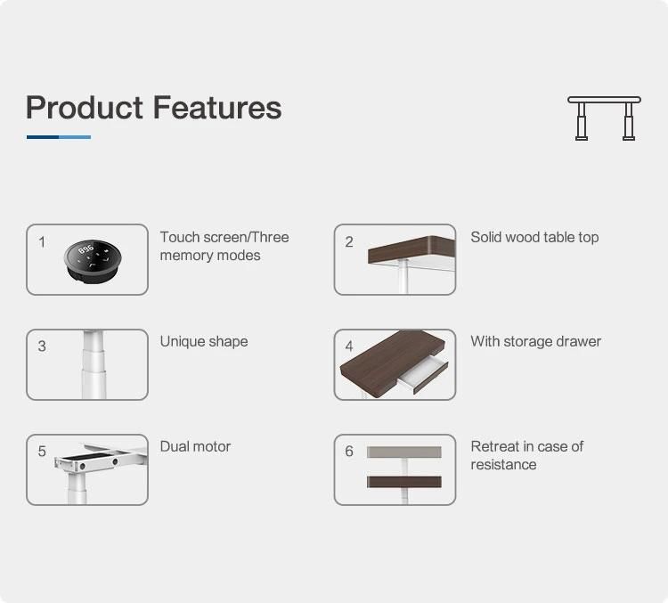 Modern Design 2-Year Motor Warranty Study Fangyuan-Series 2-Legs Table with High Quality