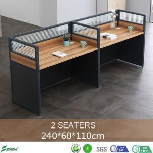 MDF Modular Office Workstation for 2 People Workstation Glass Partitions (AP-E02)