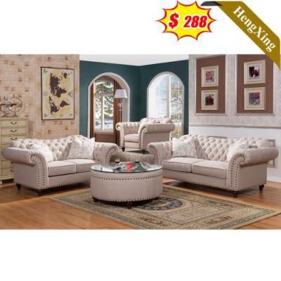 White Color Modern Home Furniture Living Room Sofas Wooden Frame PU Leather Velvet Fabric 3 Seat Sofa