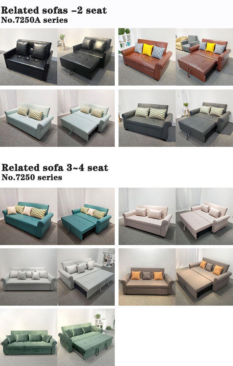 Traditional Euro Style 3 Seat Couch Adjustable Backrest Pull out Mechanism Sofa Cum Bed for Living Room 7250