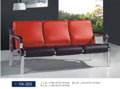 Orange Leather Barber Waiting Sofa ,Leisure Sofa (YA-303)