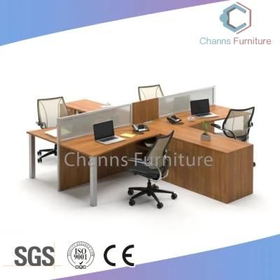 Wholesale Office L Shape Desk Wooden Workstation with Side Cabinet (CAS-W623)