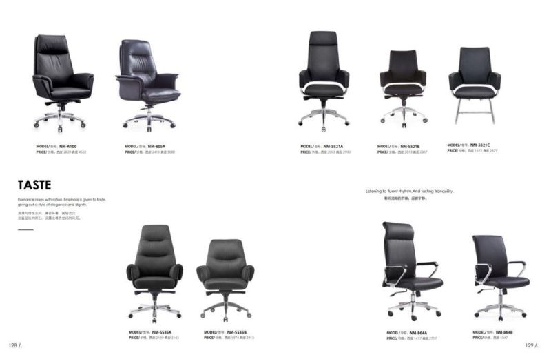 Anti-Sound Wheels Armrest and Backrest Office Mesh Chairs