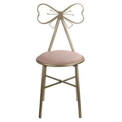 Velvet Nordic Dining Chair Modern Fabric Metal Leg Home Designer Makeup Chair Fabric Metal Set Dining Chair for Coffee Shop
