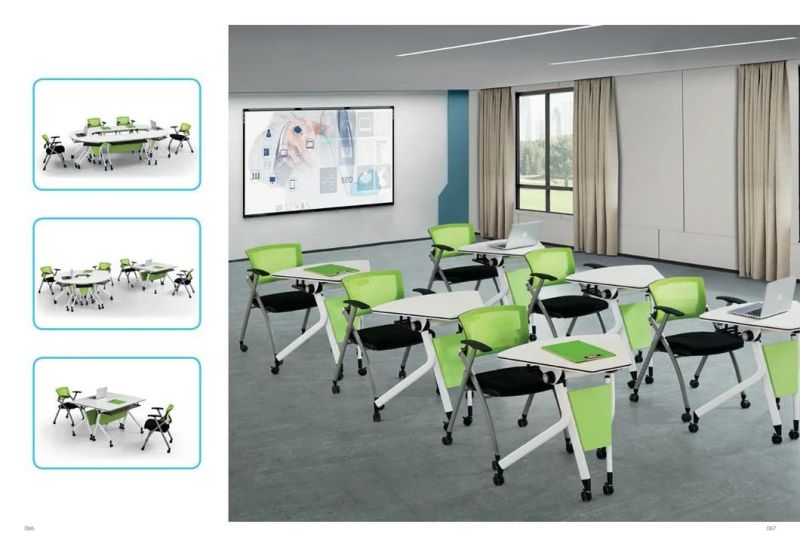 Stackable Standing Movable Folding Sector Shape Laptop Computer Study Office Table Training Desk