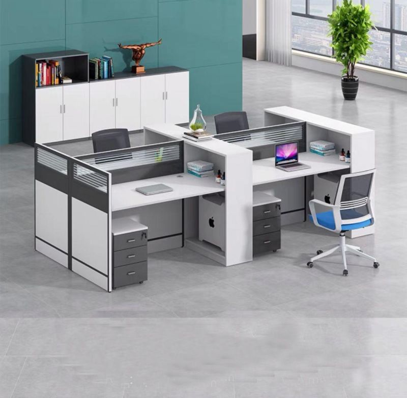 3 Person Desk Modern Office Furniture for Computer Work Stations Call Center Cubicles