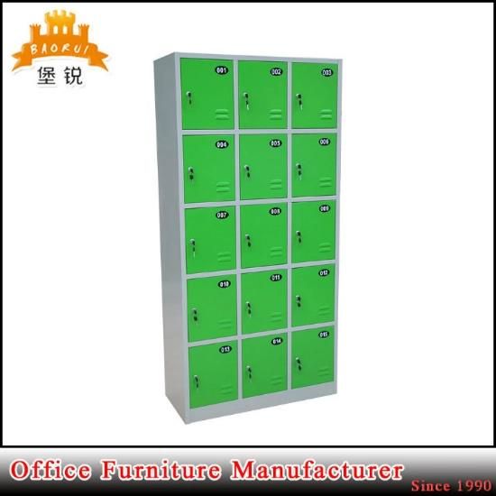 Factory Used 15 Door Metal Staff Storage Cabinet Steel Locker