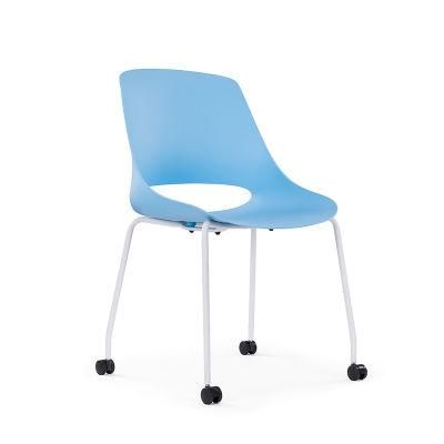 Pretty Blue Plastic Seat Stackable Office Meeting Room Training Chair